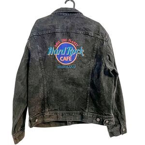 Lee Vintage Hard Rock Cafe Honolulu Denim Jacket Black L